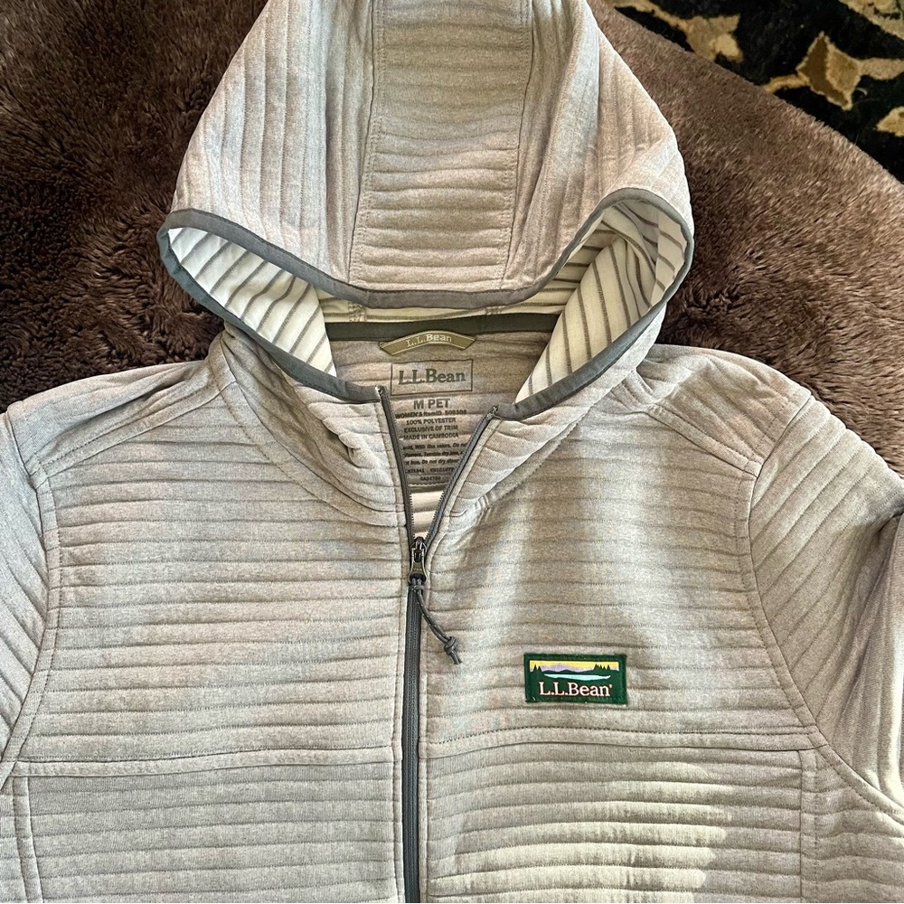 LL Bean Hooded Zip up Sweatshirt Medium